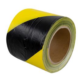 Traka za obeležavanje žuto crna dužina 200 m debljina 10 cm JBM